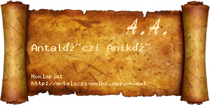 Antalóczi Anikó névjegykártya